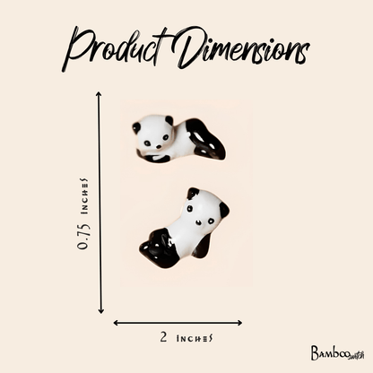 2x Ceramic Porcelain Panda Chopstick Rest | Sushi Bestseller