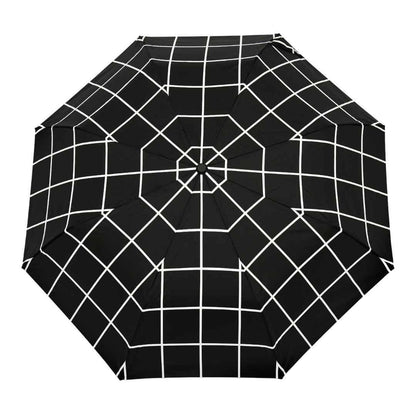 Black Grid Compact Eco-friendly Duck Umbrella