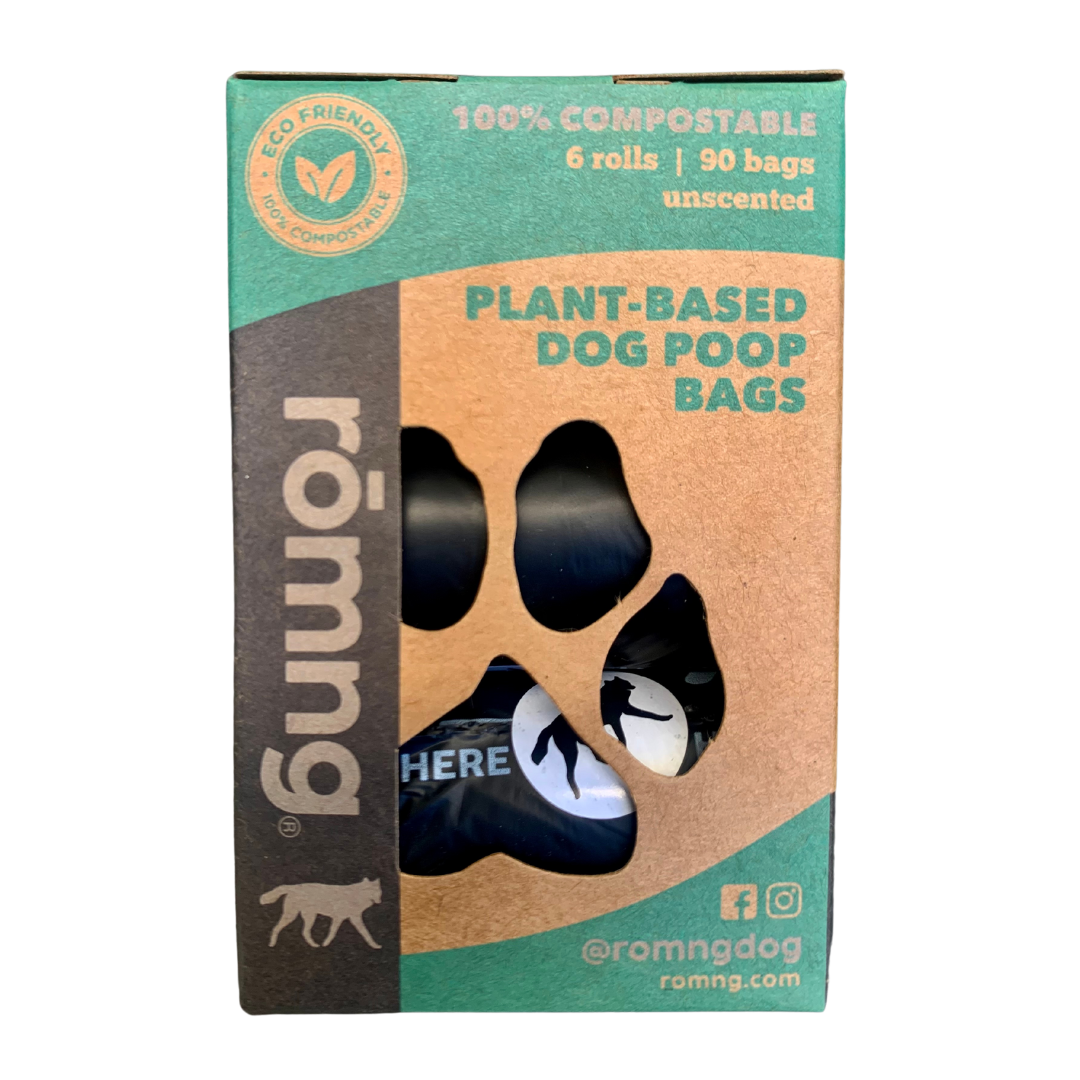 Plant-Based Compostable Poop Bag Packages 6 Rolls | 90 Bags