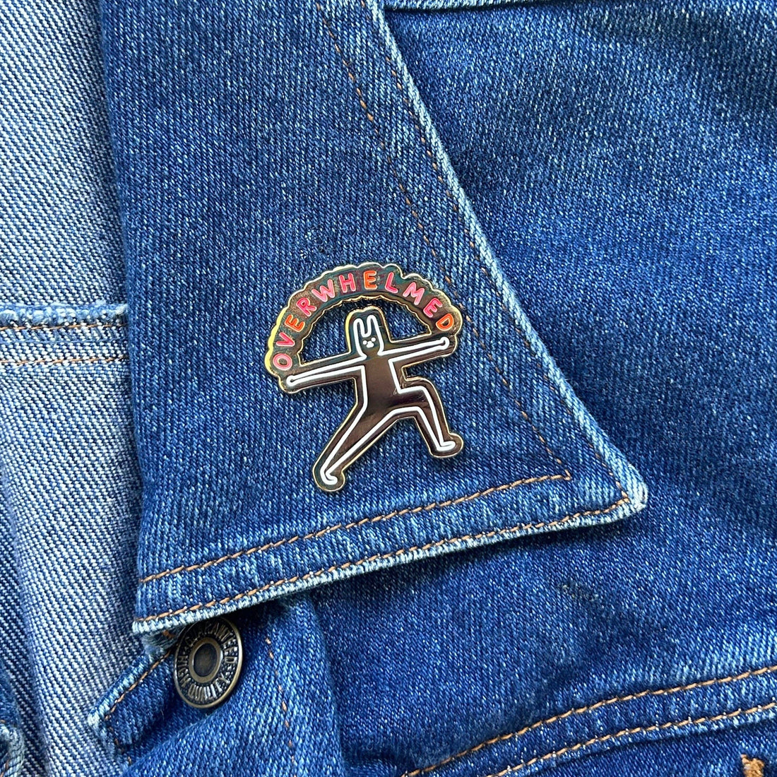 Overwhelmed Enamel Pin