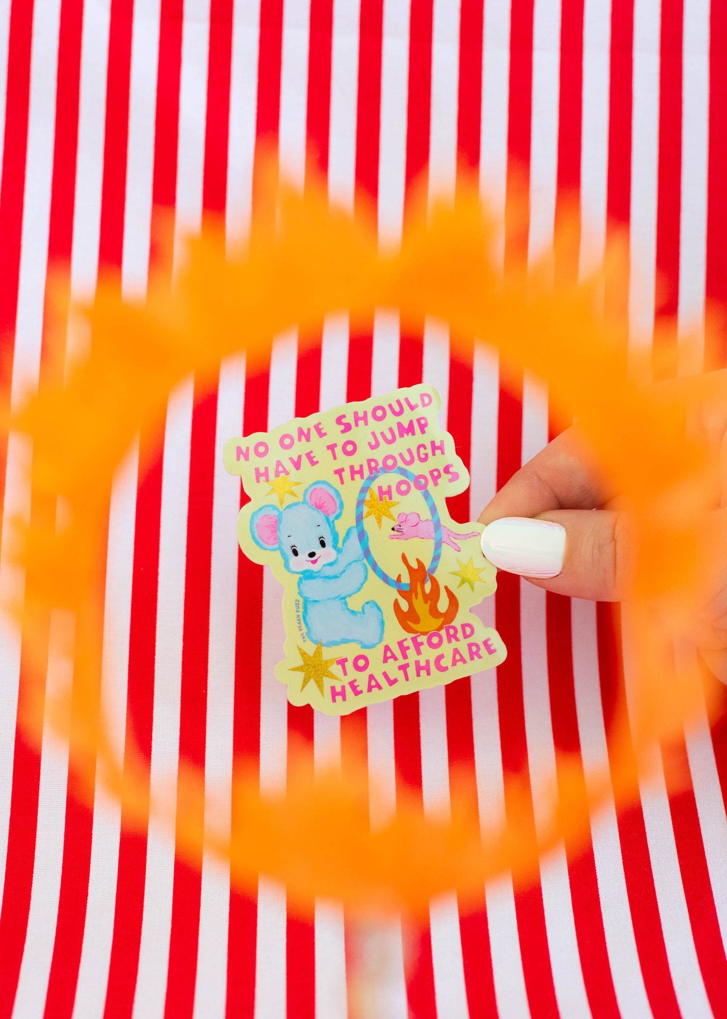 Jump Through Hoops for Healthcare Sticker