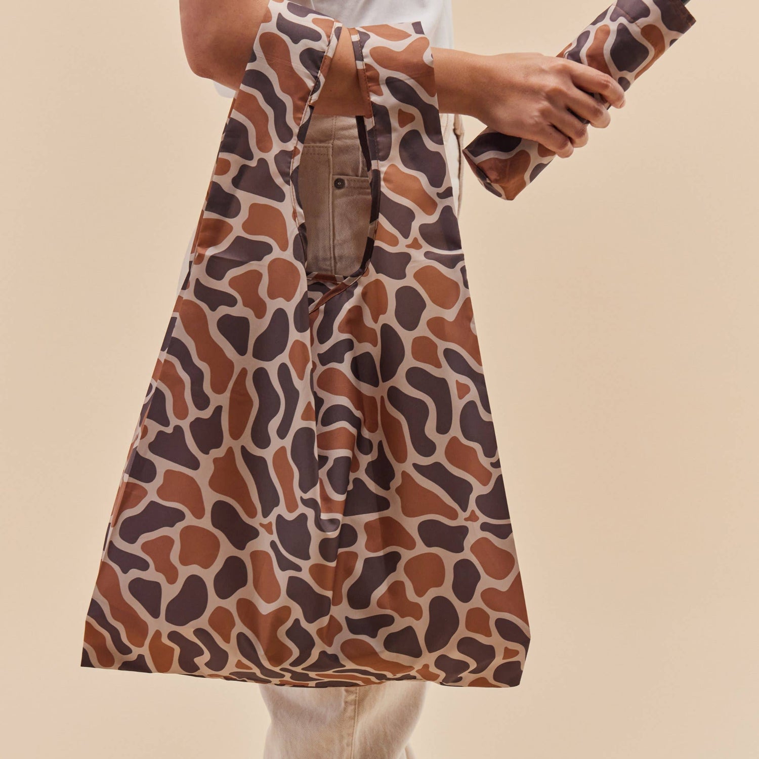 Taupe Ripples Eco-friendly Reusable Tote Bag