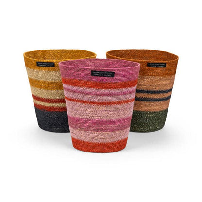 BRITISH COLOUR STANDARD Seagrass Waste Paper Basket in Tuscan / Guardsman Red