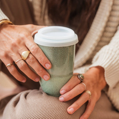 Emerald 12oz Ceramic Travel Mug – Reusable &amp; Stylish