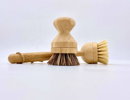 Bamboo Long Handle Dish Brush with replaceable head