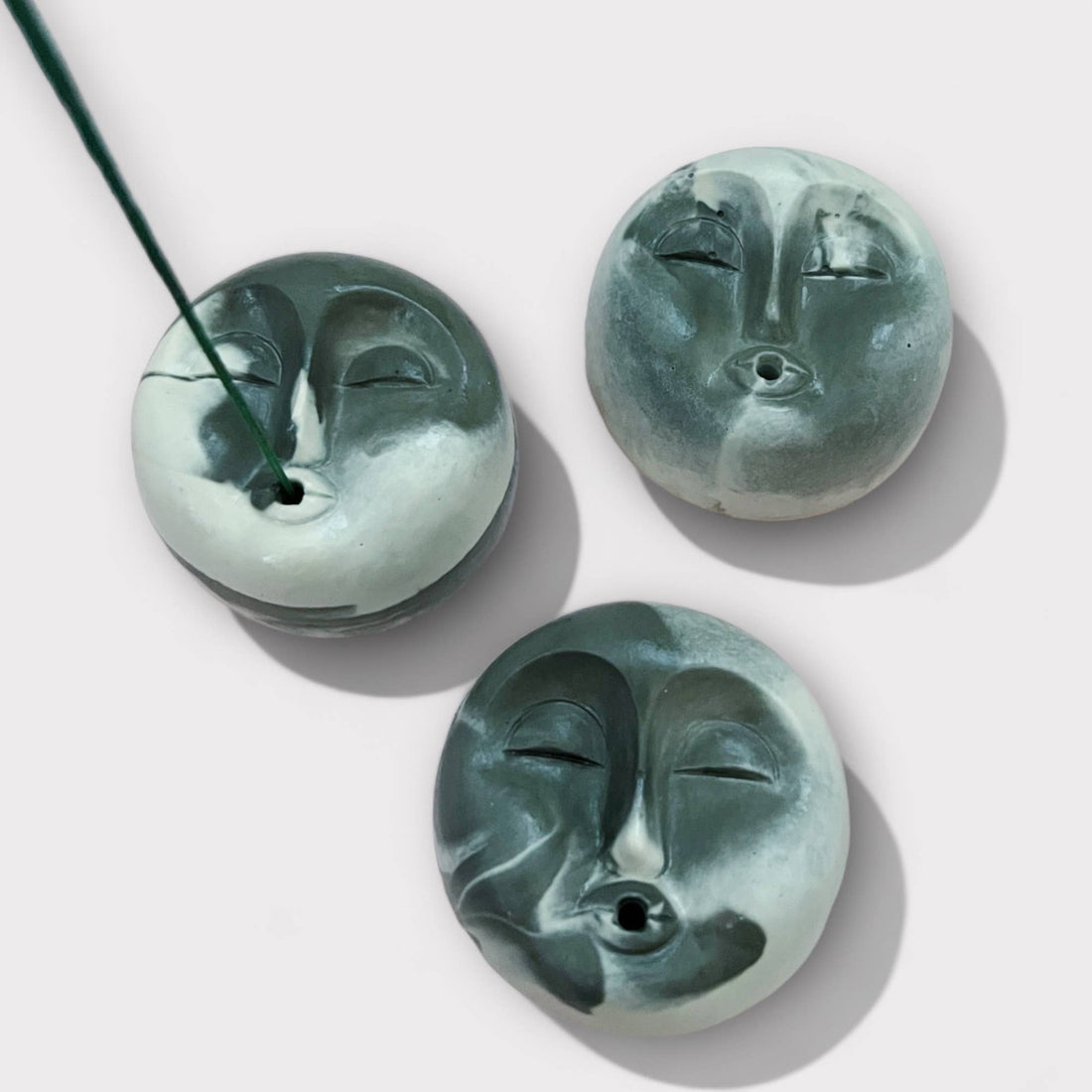 Maximalist Colorful Mini Moon Face Incense Holder Home Decor