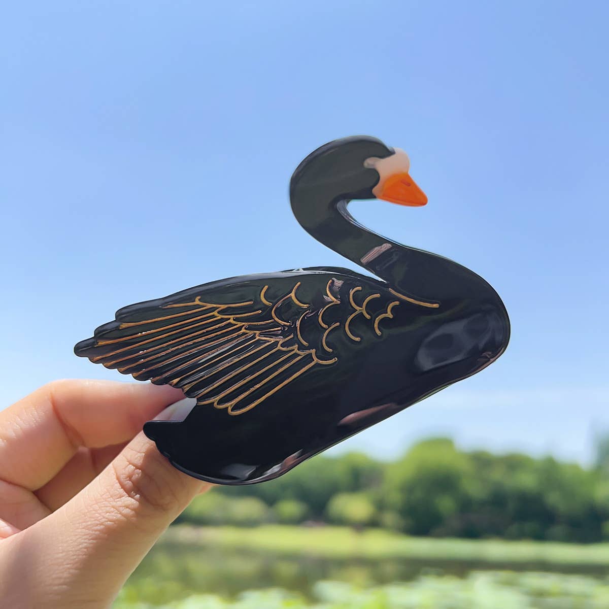 Swan Hair Claw Clip