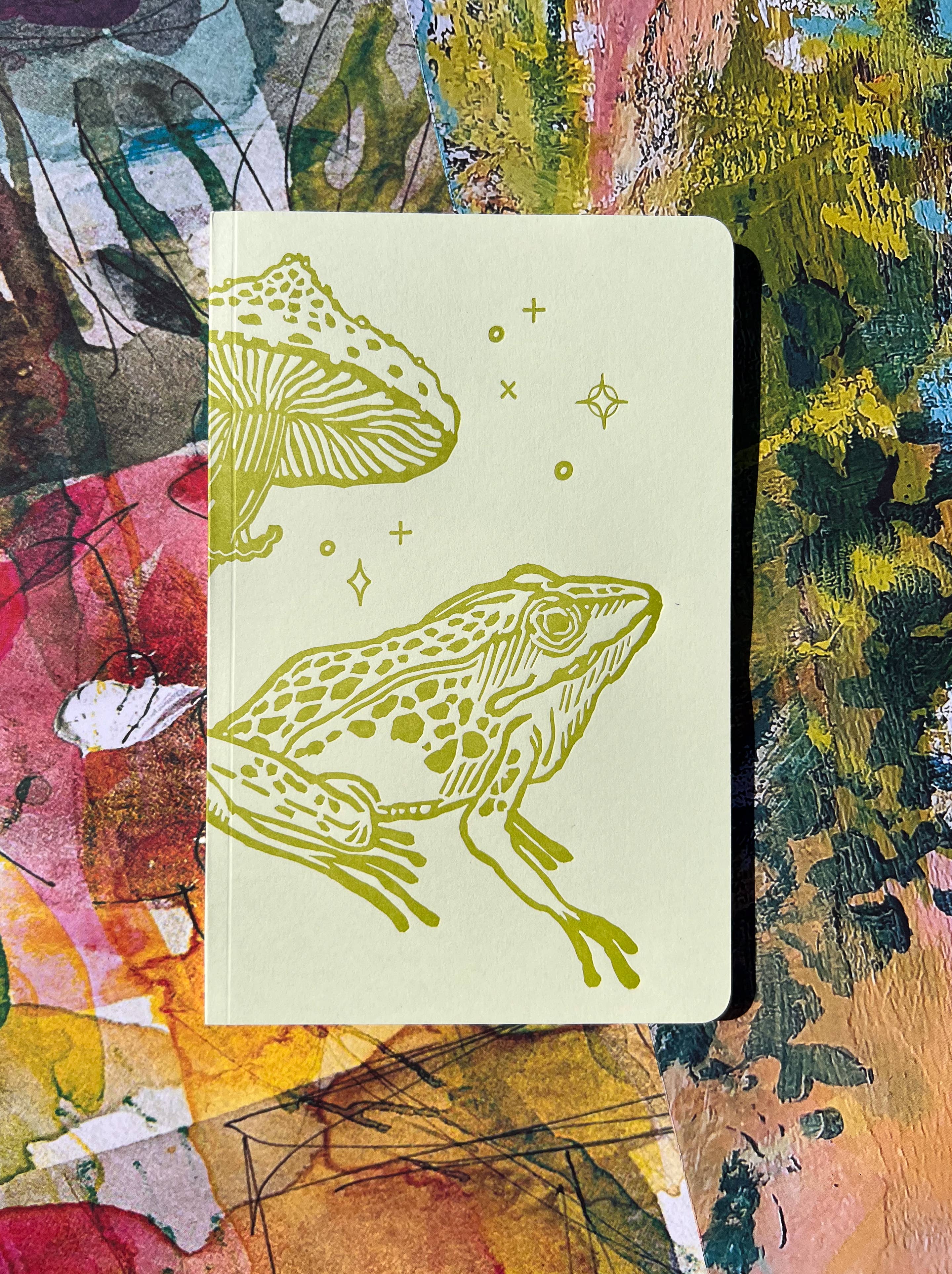 Frog and mushroom large notebook