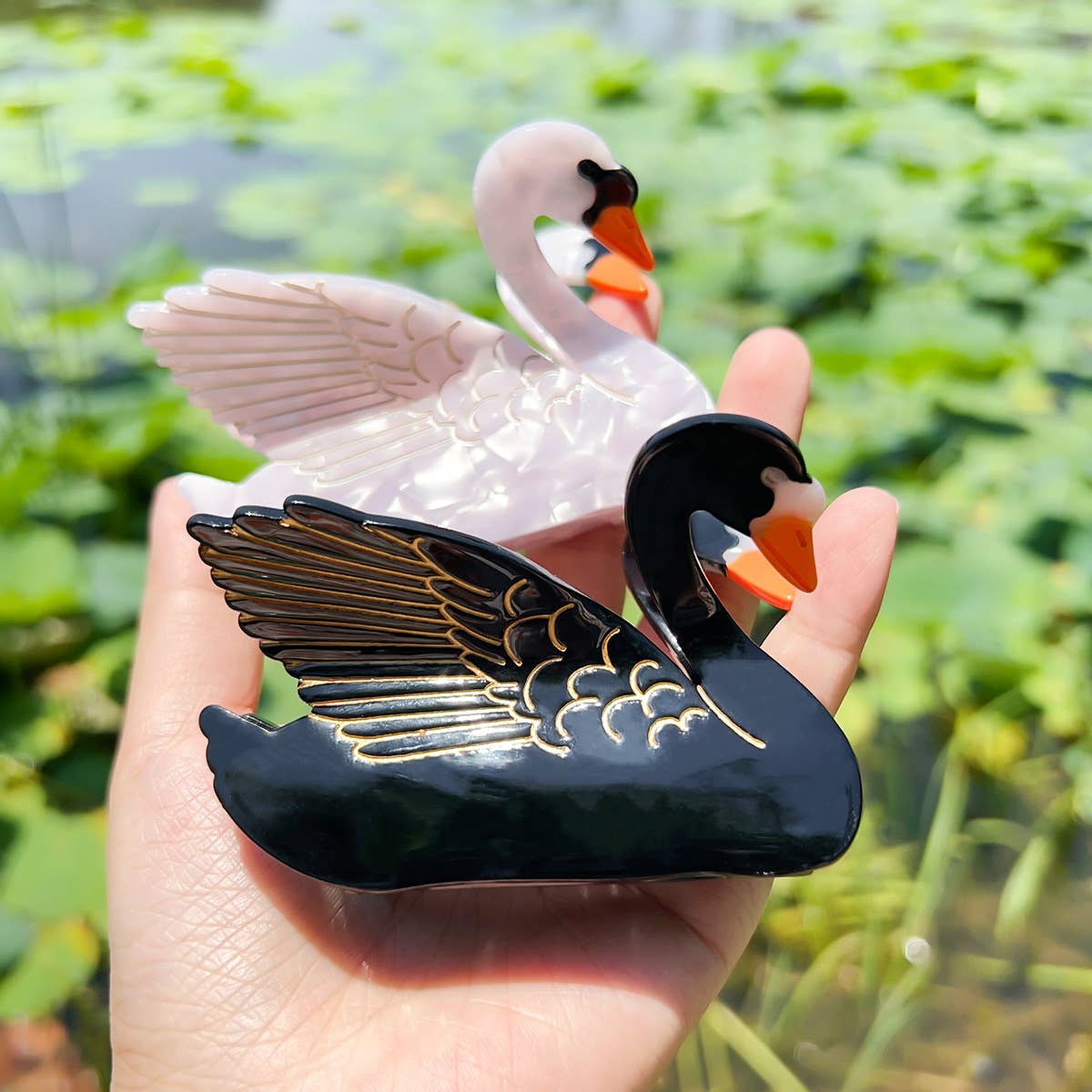 Swan Hair Claw Clip