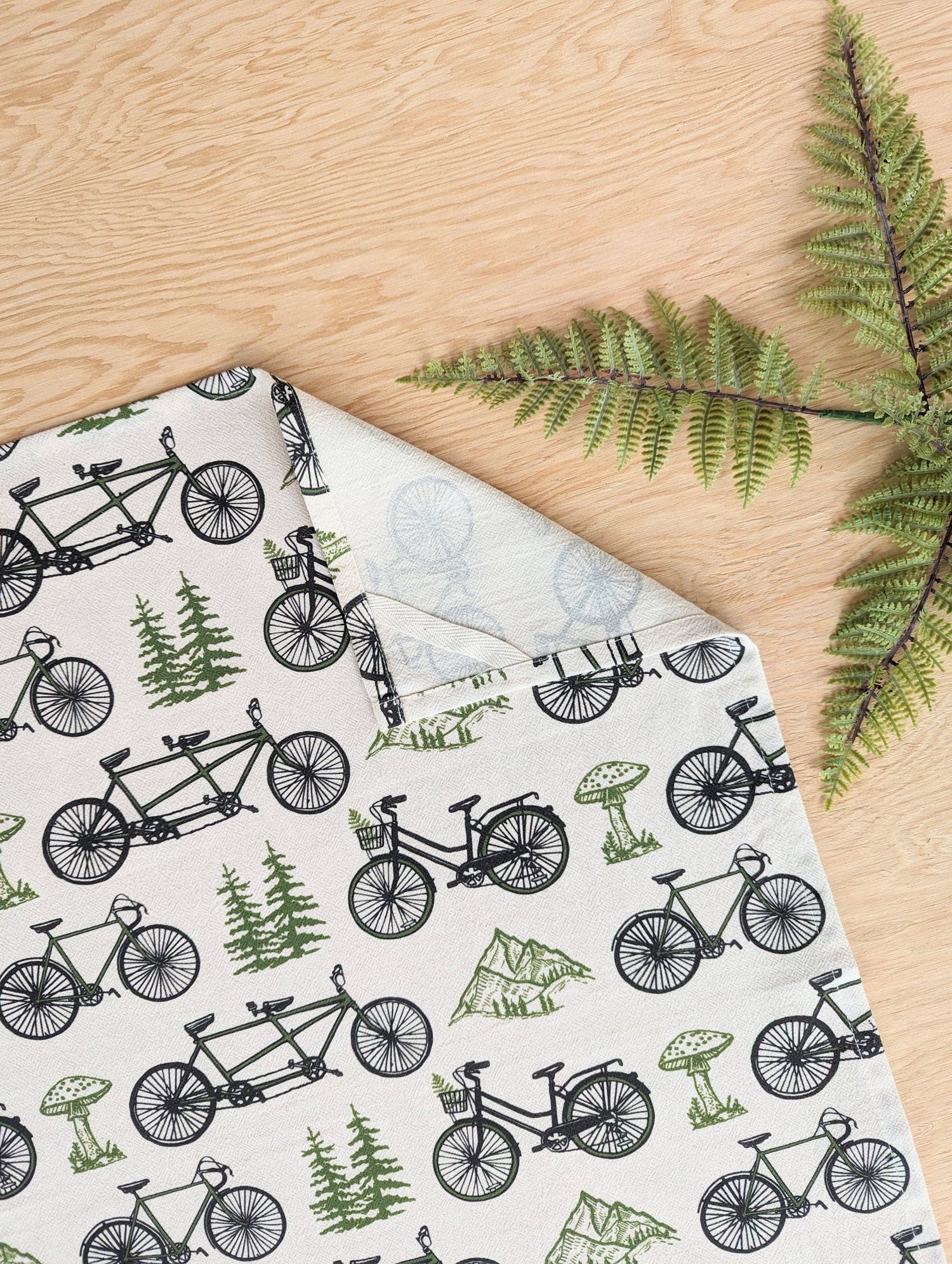 Tea towel | bicycle adventure - bike &amp; nature cotton flour sack dish cloth