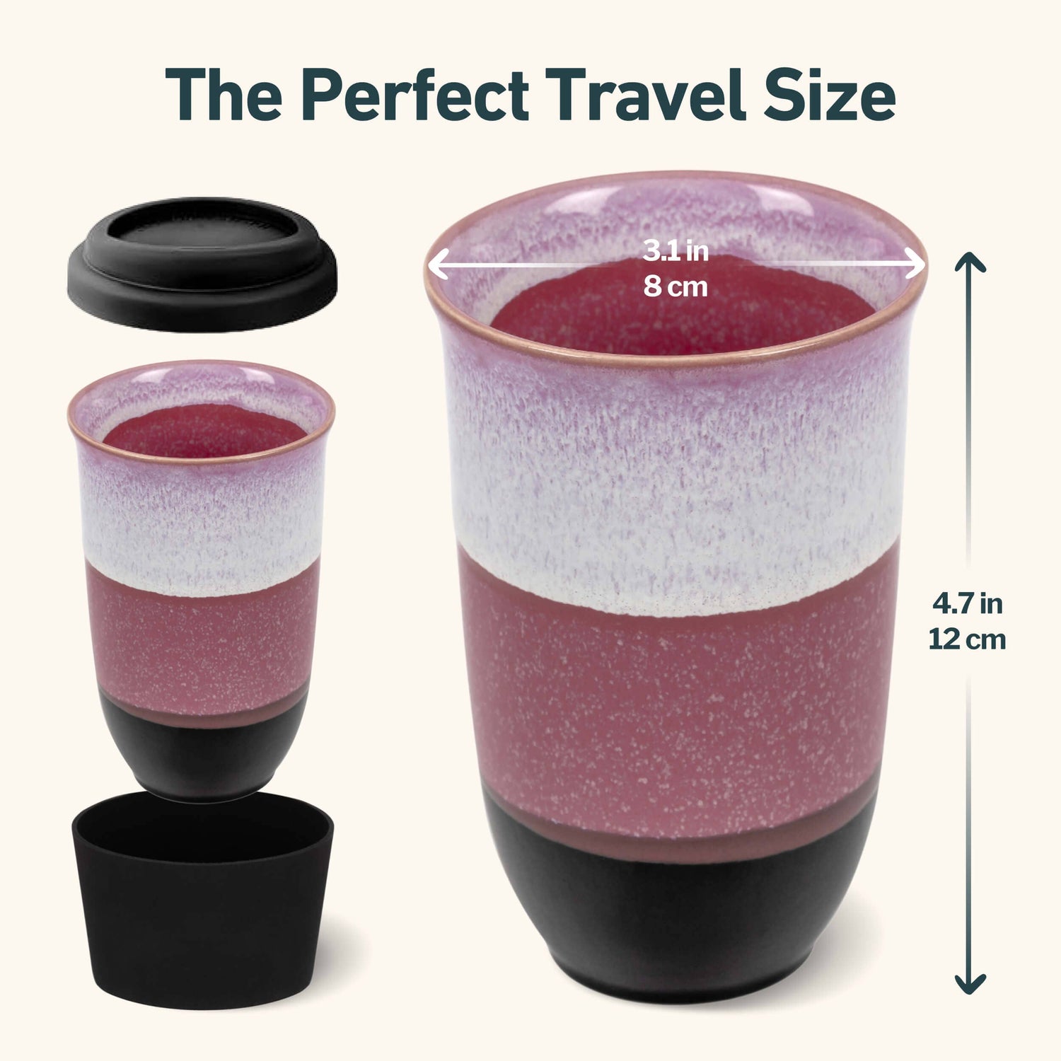Eclipse 12oz Ceramic Travel Mug – (Includes Lid &amp; Band)