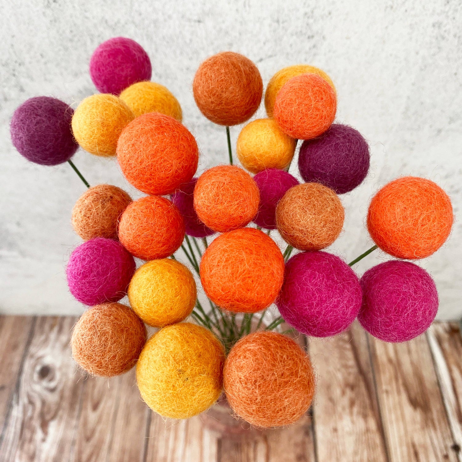 Felt Flower Ball Bouquet Singles Tulip Fields