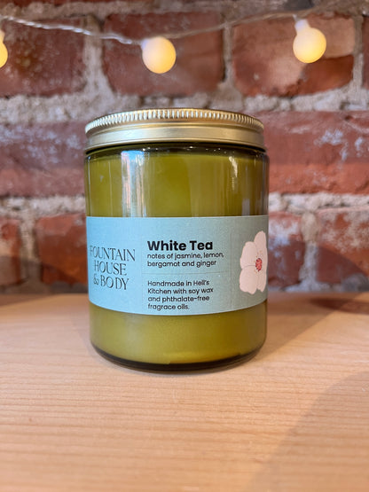 Hand Poured Soy Candle 7.2 oz --WHITE TEA