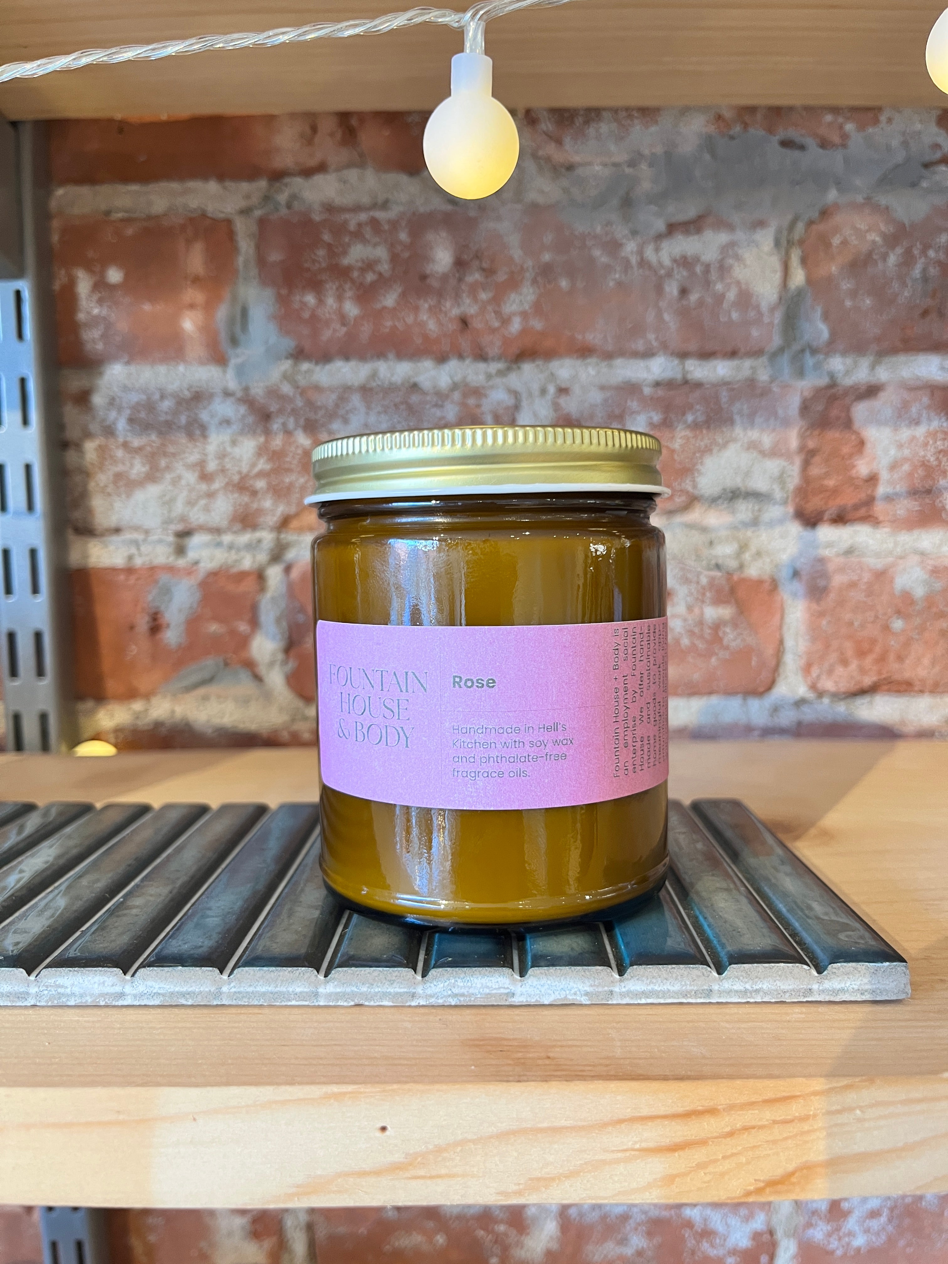 Hand Poured Soy Candle 7.2 oz --ROSE