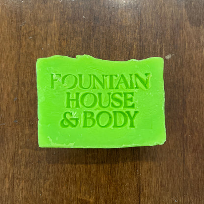 neon green bar of soap