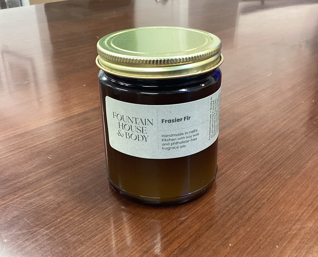 Hand-poured Candle in Amber Glass