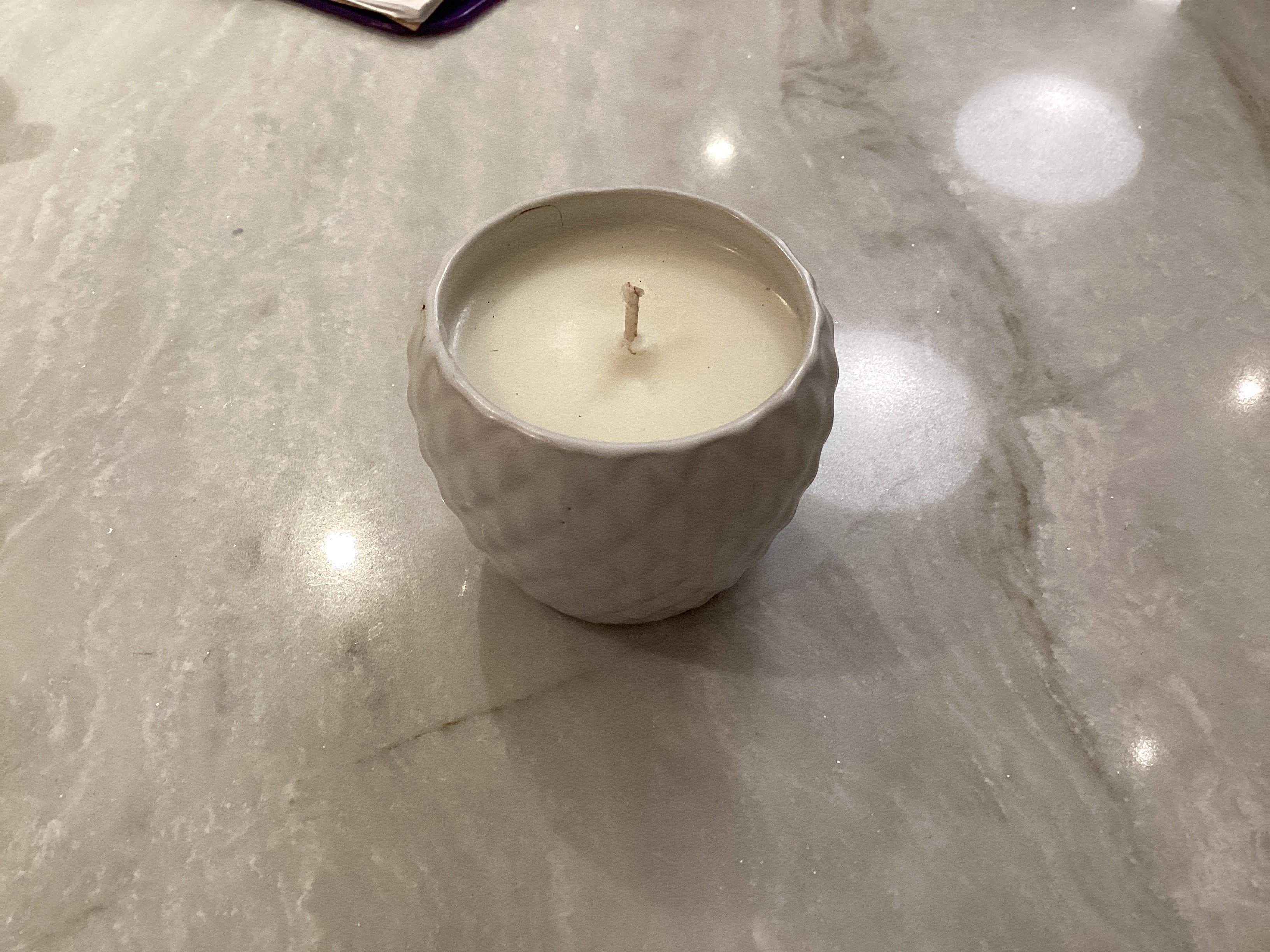 White ceramic candle