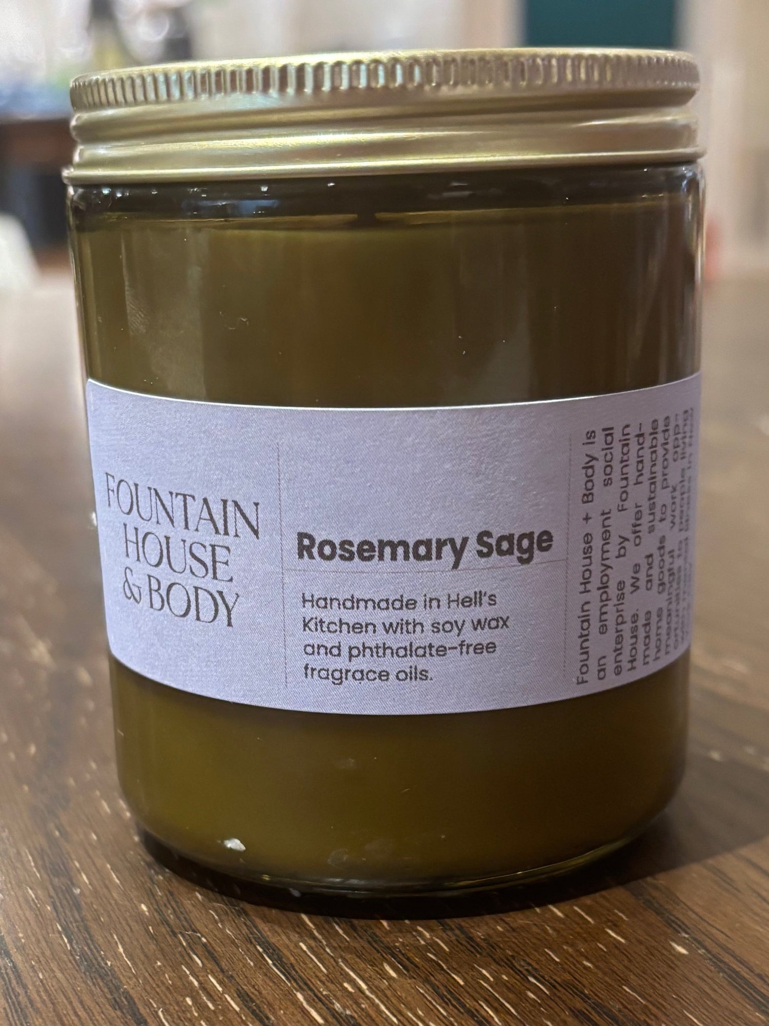 Hand Poured Soy Candle 7.2 oz -- Rosemary Sage