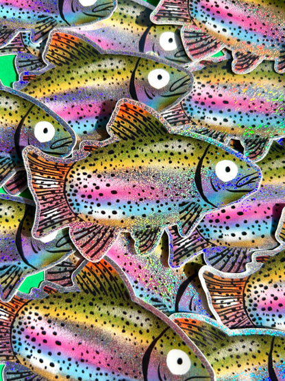 Rainbow Trout Sparkle Sticker