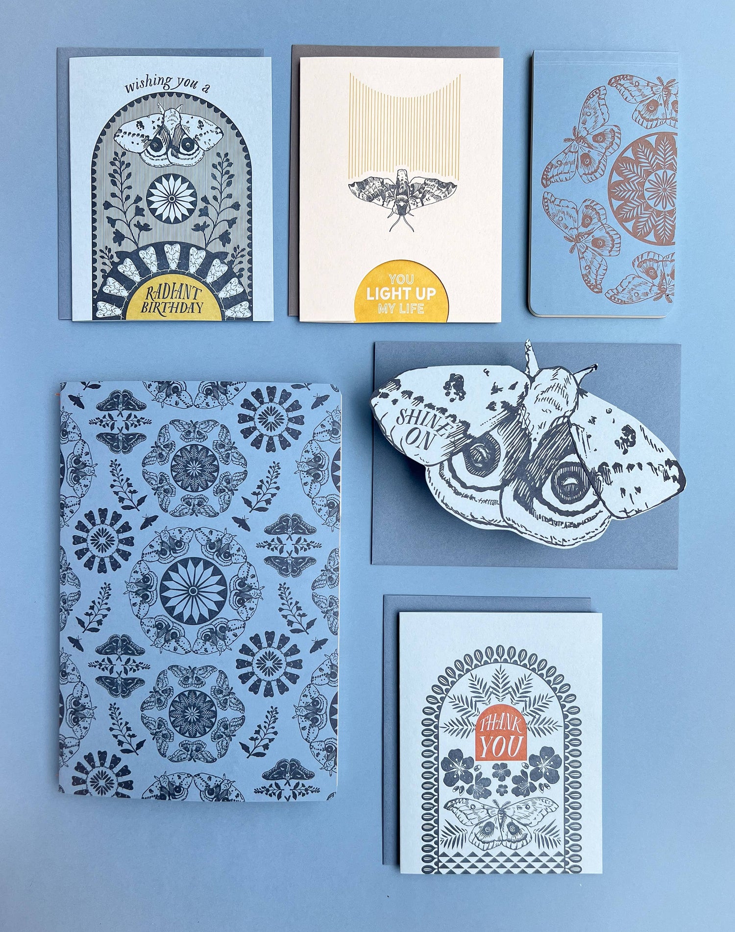 Polyphemus moth pattern jotter notepad