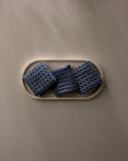 Midnight Blue Waffle Washcloth Set