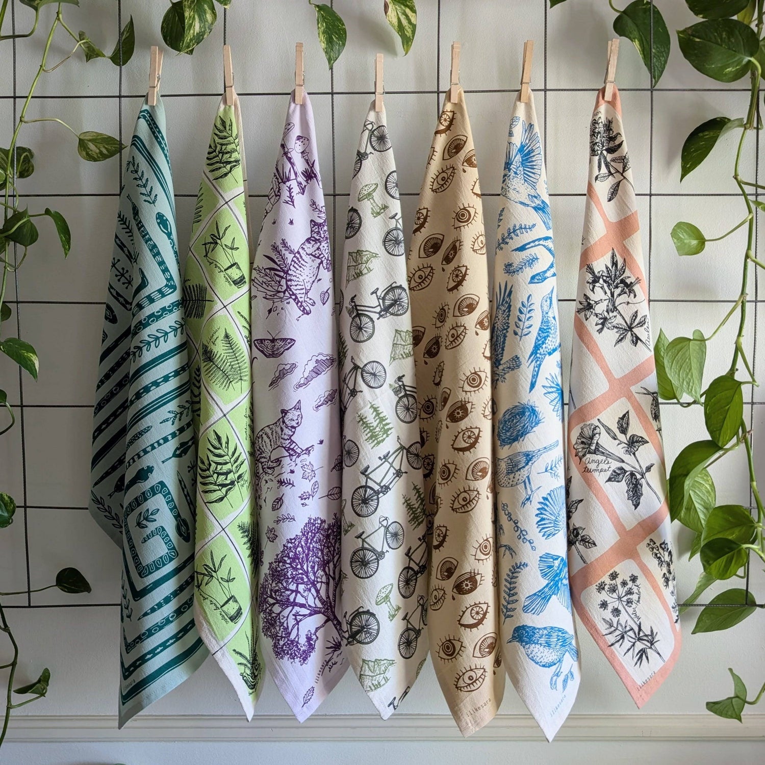 Tea towel | serpent path - cotton flour sack snake kitchen dish cloth
