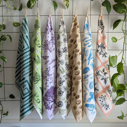 Tea towel | bicycle adventure - bike &amp; nature cotton flour sack dish cloth