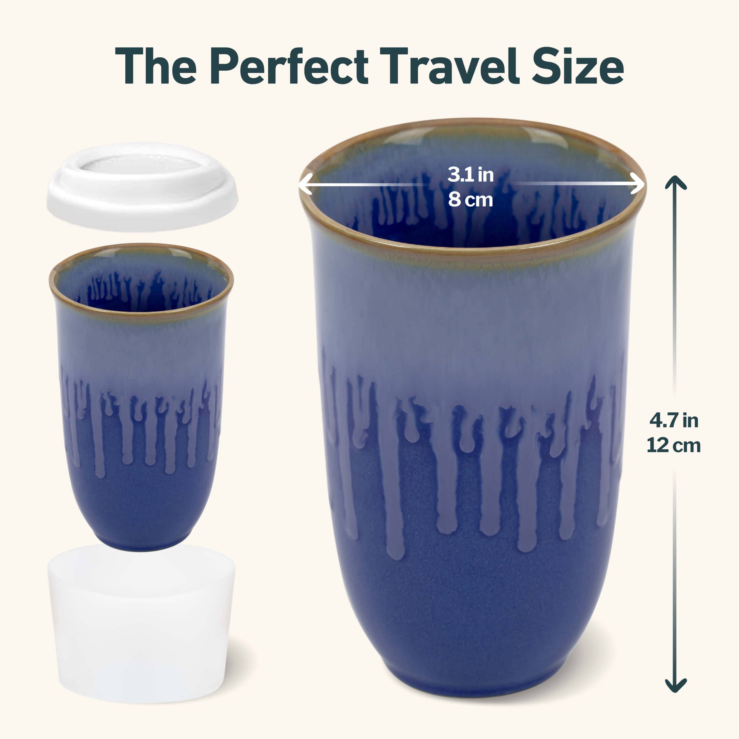 Neptune Ceramic Travel Mug – 12oz with Lid &amp; Sleeve