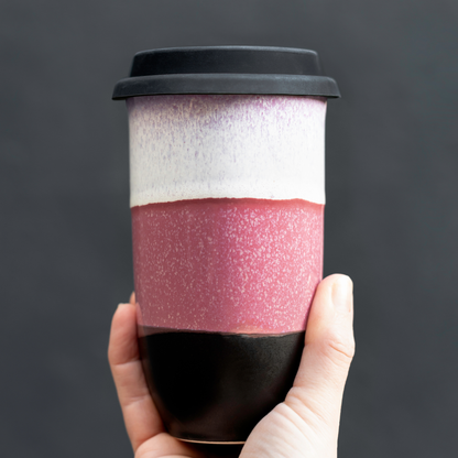 Eclipse 12oz Ceramic Travel Mug – (Includes Lid &amp; Band)
