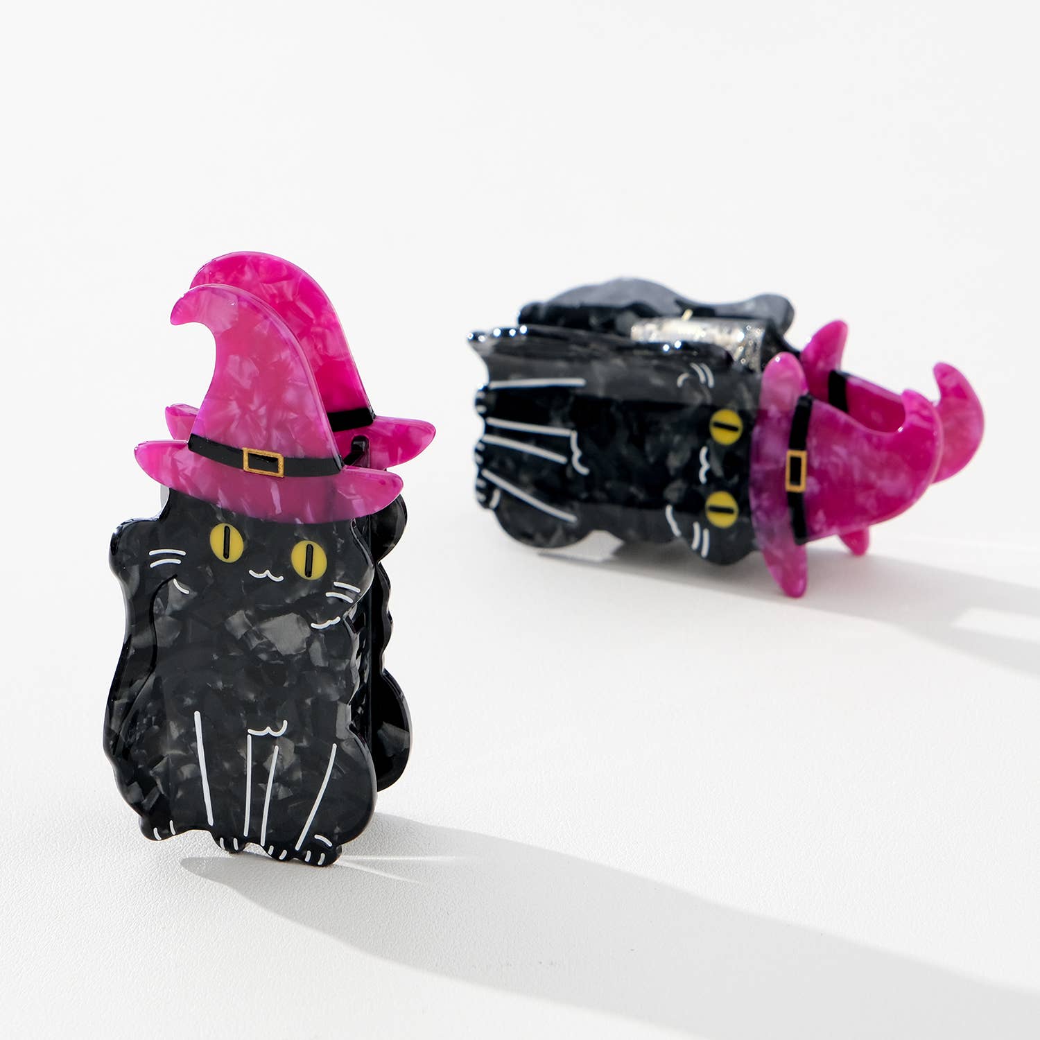 Witchy Black Cat Claw Clip - Large