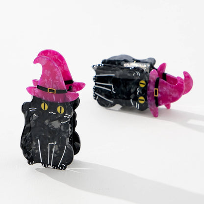 Witchy Black Cat Claw Clip - Large