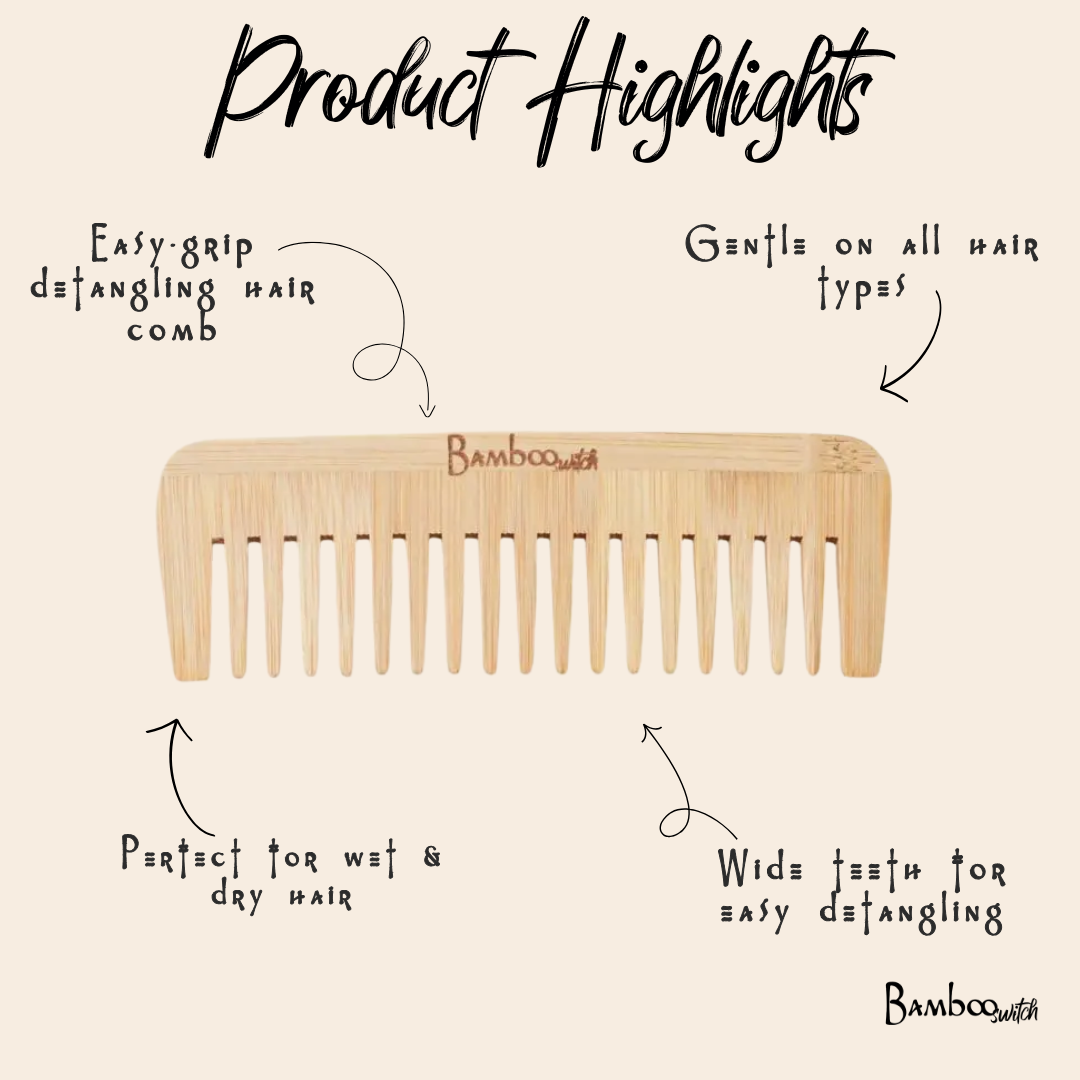Bamboo Wide Tooth Comb