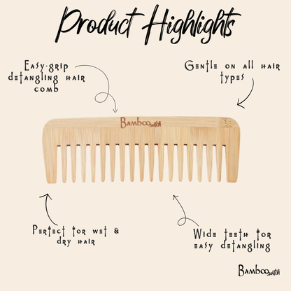 Bamboo Wide Tooth Comb