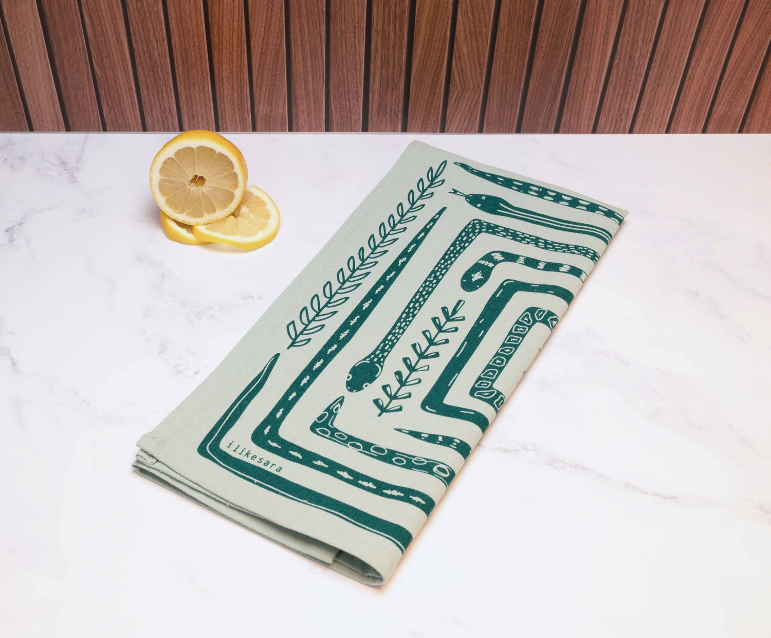 Tea towel | serpent path - cotton flour sack snake kitchen dish cloth