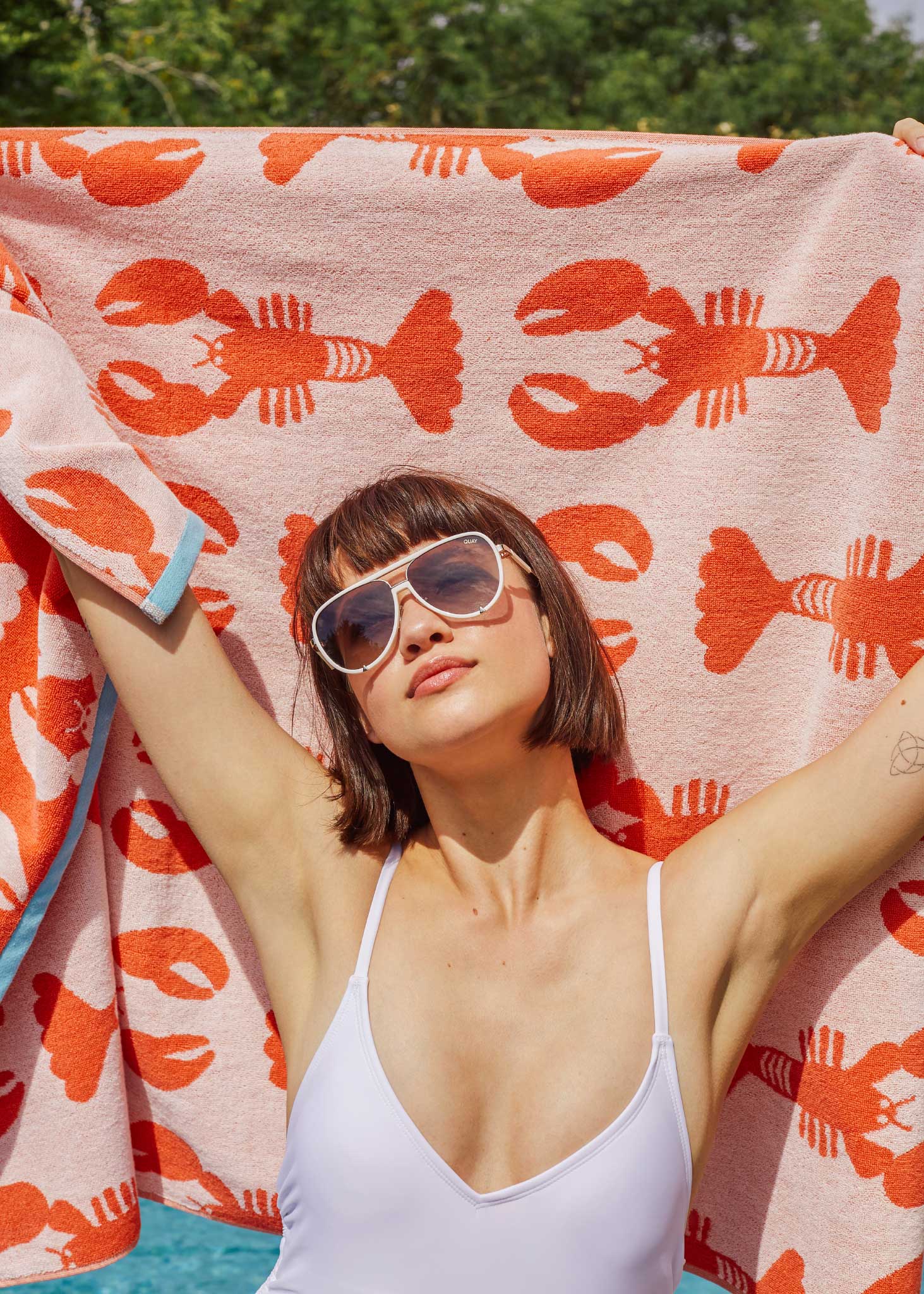 Anorak Lobster Organic Cotton Hand Towel