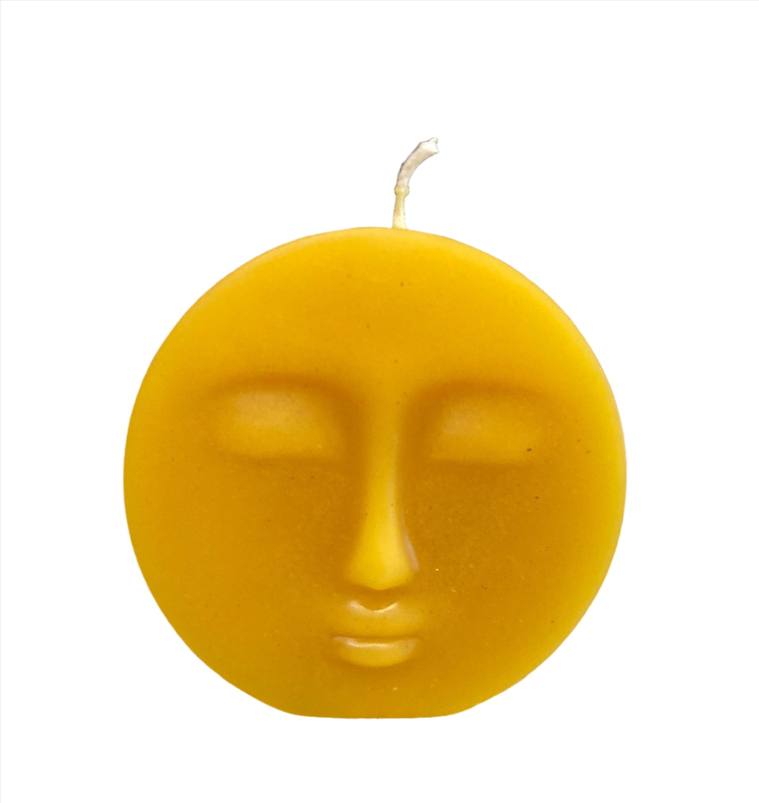 Beeswax Candle Moon Face