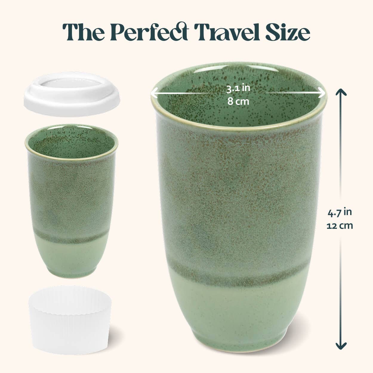 Emerald 12oz Ceramic Travel Mug – Reusable &amp; Stylish