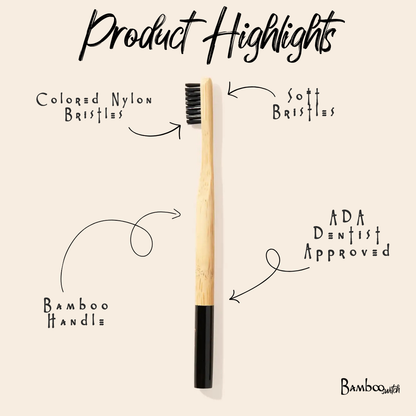 Adult Bamboo Toothbrush | Black | Dental Bestseller