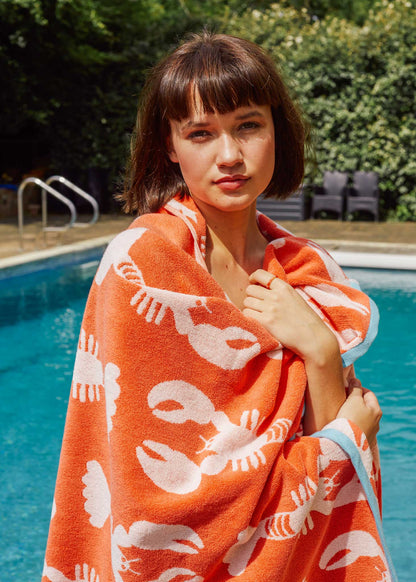 Anorak Lobster Organic Cotton Bath Towel
