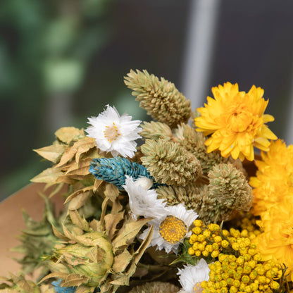 Yellow Mixed Dried Flower Bouquet