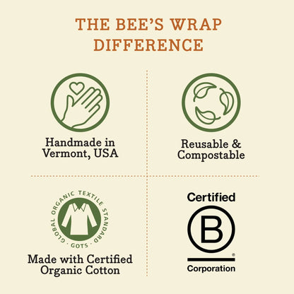 Bees Wrap Reusable Beeswax Wraps Lunch 3 Pack - Bakery Lane