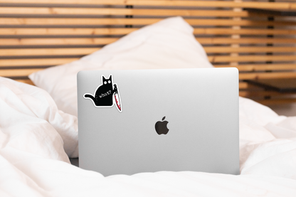 Murder Cat Sticker - what? kitten, kitty, animal, adopt