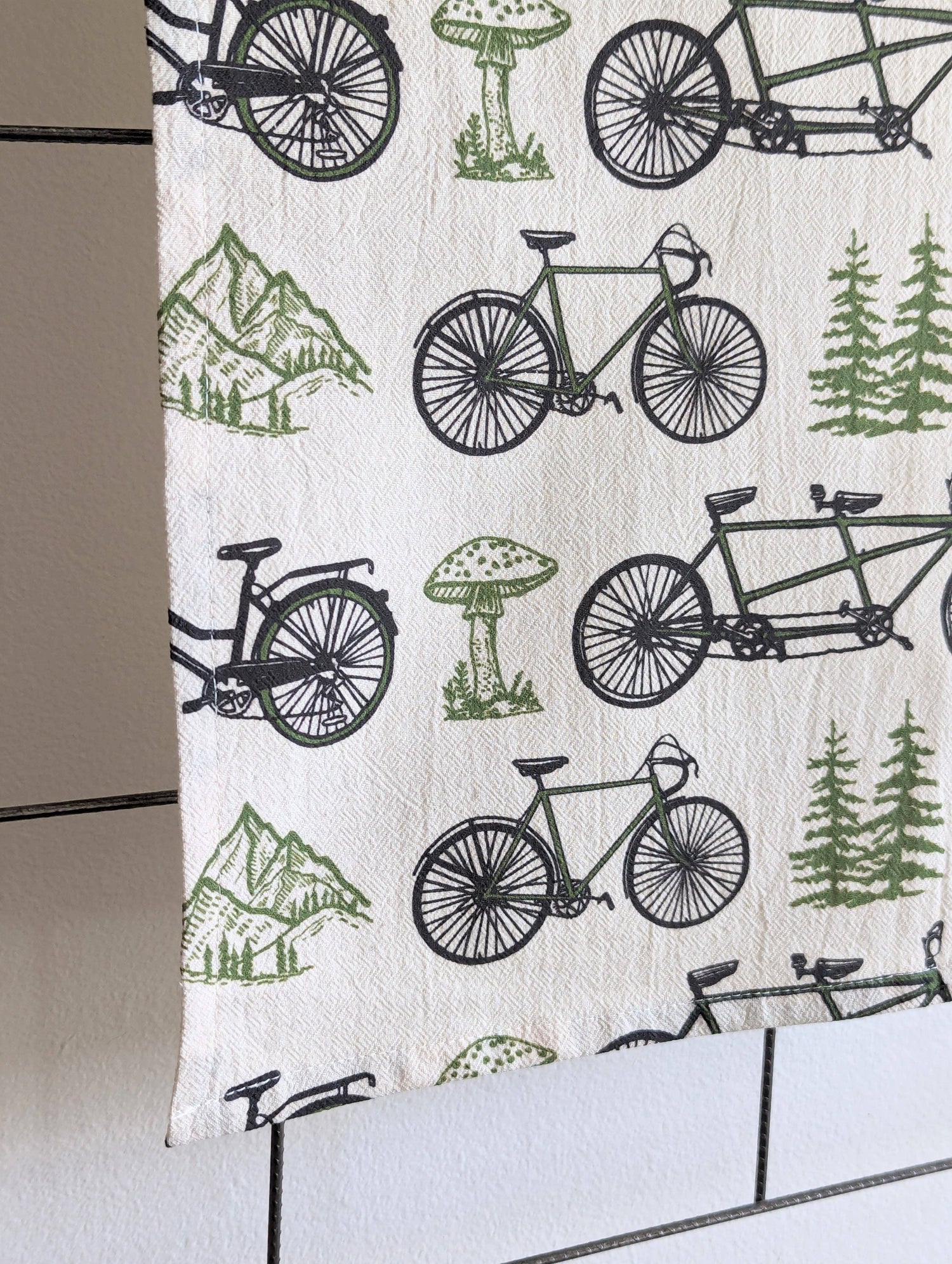 Tea towel | bicycle adventure - bike &amp; nature cotton flour sack dish cloth