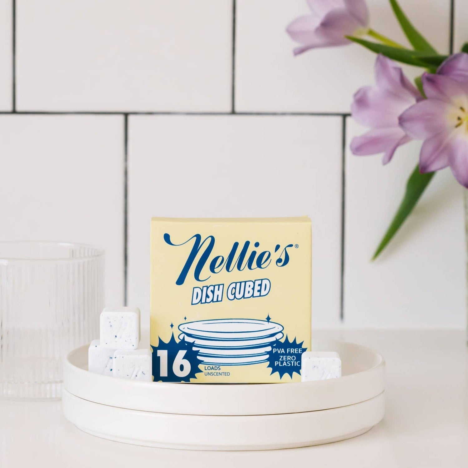 Dish Cubes, Pre-Measured Dishwasher Detergent 16 Load