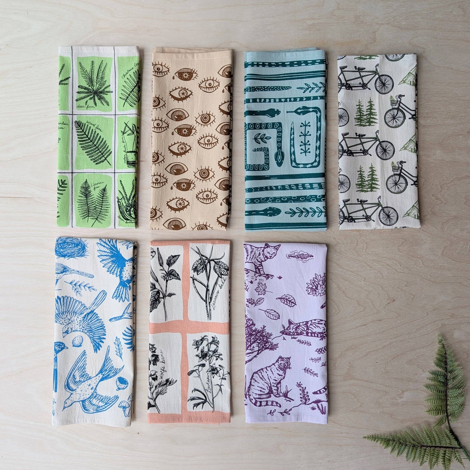 Tea towel | serpent path - cotton flour sack snake kitchen dish cloth