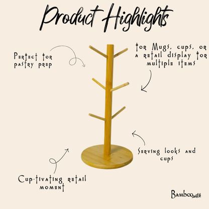 Bamboo Retail Display Stand with Pegs