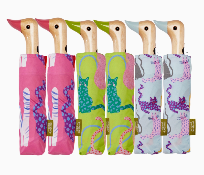 Fuchsia/Lime/Ice Arty Cats Duck Umbrellas