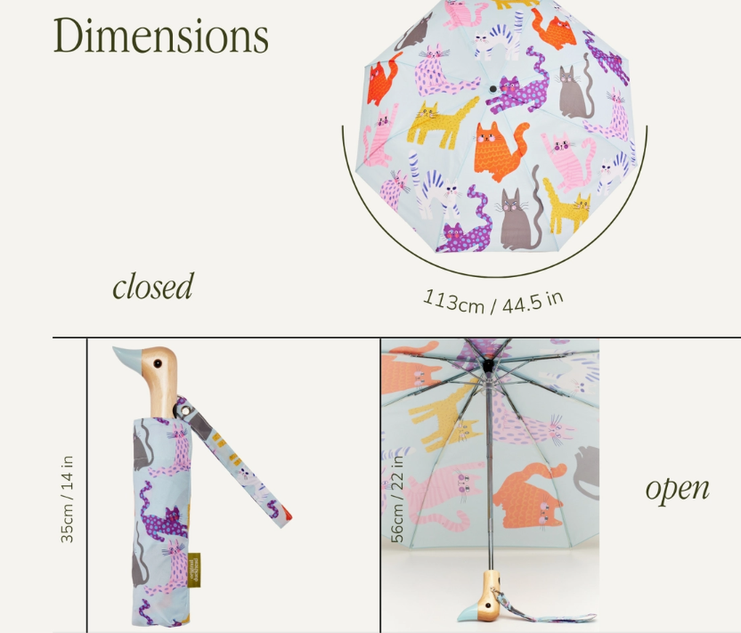 Fuchsia/Lime/Ice Arty Cats Duck Umbrellas