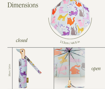 Fuchsia/Lime/Ice Arty Cats Duck Umbrellas