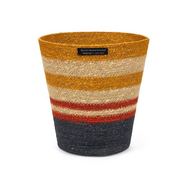 BRITISH COLOUR STANDARD Seagrass Waste Paper Basket in Tuscan / Guardsman Red